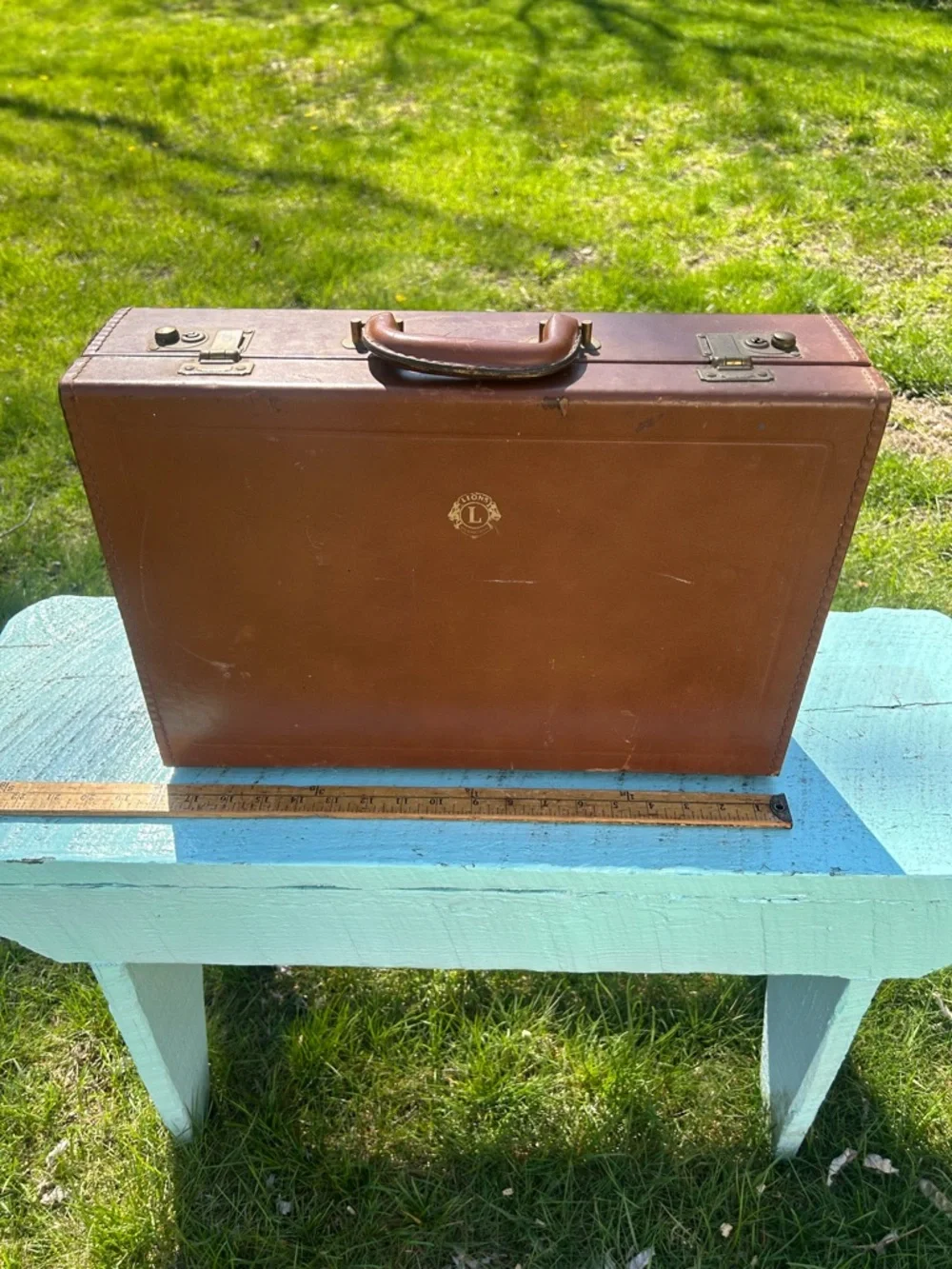 Vintage 1960's Lions Club International Leather Briefcase